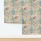 Woodland Block Print Fox Owl Rabbit Nature Trees Squirrels Birds Botanical Folk Art Scandi Bugs Mushrooms Flora Fauna Custom Removable Wallpaper by Spoonflower Peel & Stick Wallpaper 2FT Wide